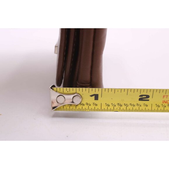 AMITY Genuine Leather Tri-Fold Coin Purse Wallet Brown Zippered ID Window Vintag - Picture 12 of 12